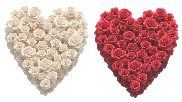 Red White Roses Font — Stock Photo, Image
