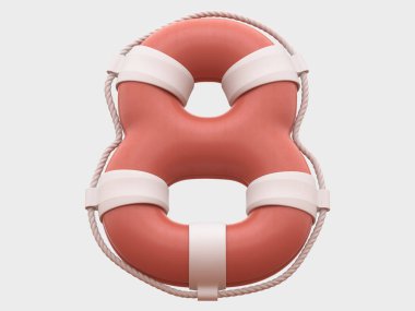 Lifebuoy yazı tipi. 3d oluşturma