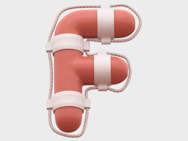 Lifebuoy yazı tipi. 3d oluşturma