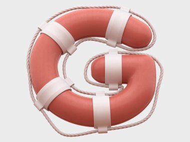 Lifebuoy yazı tipi. 3d oluşturma