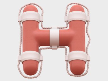 Lifebuoy yazı tipi. 3d oluşturma