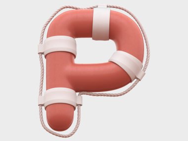 Lifebuoy yazı tipi. 3d oluşturma