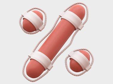 Lifebuoy yazı tipi. 3d oluşturma