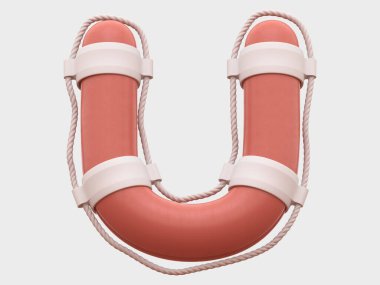 Lifebuoy yazı tipi. 3d oluşturma