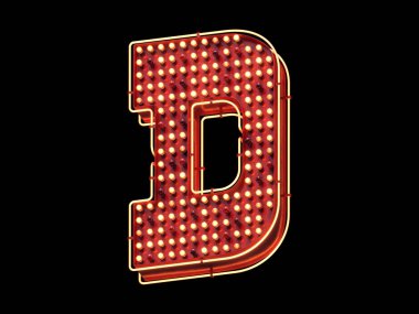 Lamba ve neon ışığı. Kumarhane yazı tipi. 