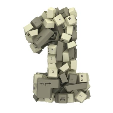 Beyaz PC klavye tuşu yazıtipi. 