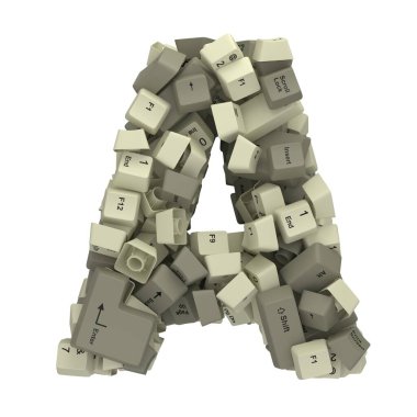 Beyaz PC klavye tuşu yazıtipi. 