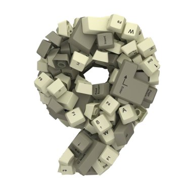 Beyaz PC klavye tuşu yazıtipi. 