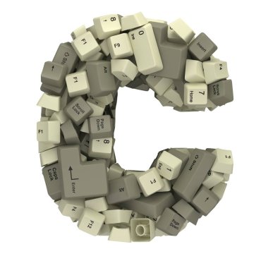 Beyaz PC klavye tuşu yazıtipi. 