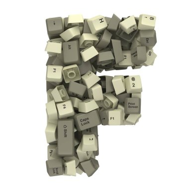 Beyaz PC klavye tuşu yazıtipi. 