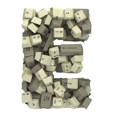 Beyaz PC klavye tuşu yazıtipi. 