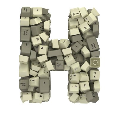 Beyaz PC klavye tuşu yazıtipi. 