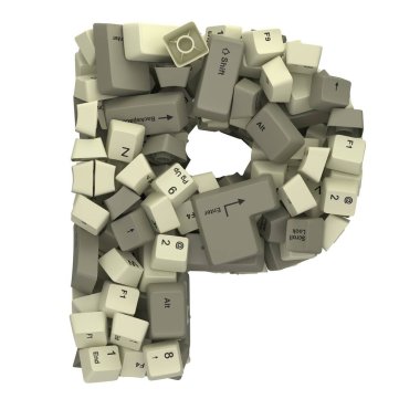 Beyaz PC klavye tuşu yazıtipi. 