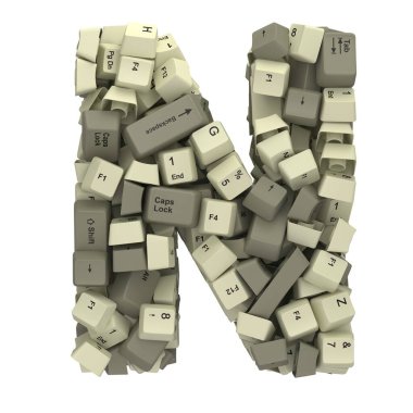 Beyaz PC klavye tuşu yazıtipi. 