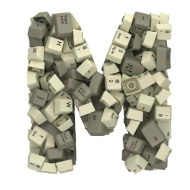 Beyaz PC klavye tuşu yazıtipi. 