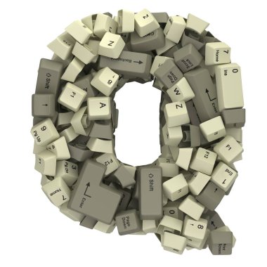 Beyaz PC klavye tuşu yazıtipi. 