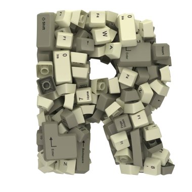 Beyaz PC klavye tuşu yazıtipi. 