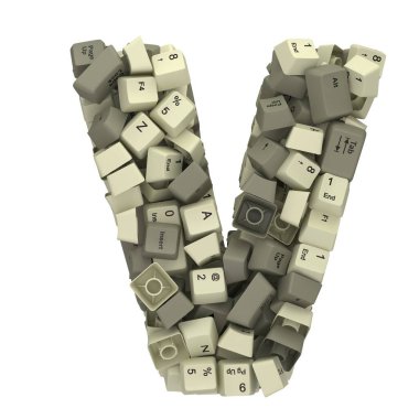 Beyaz PC klavye tuşu yazıtipi. 