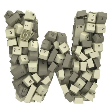 Beyaz PC klavye tuşu yazıtipi. 