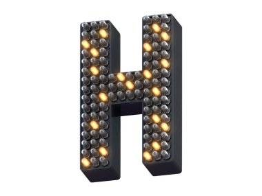 Piksel şekli LED ışık yazıtipi. 