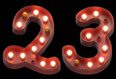 Kırmızı işaret lambası yazı tipi. 