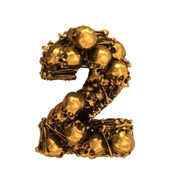 Altın kafatası ve kemik yazı tipi.