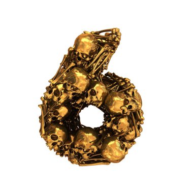 Altın kafatası ve kemik yazı tipi.