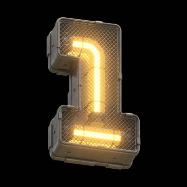 Fütürist turuncu ışık yazı tipi. 3d oluşturma