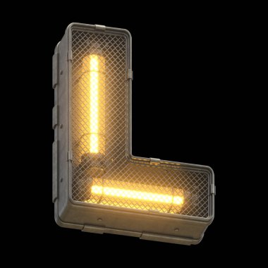 Fütürist turuncu ışık yazı tipi. 3d oluşturma