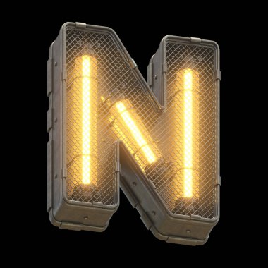 Fütürist turuncu ışık yazı tipi. 3d oluşturma