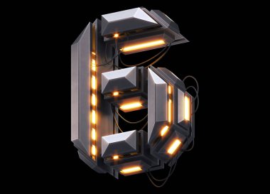 Fütürist ışık yazı tipi. 3d oluşturma