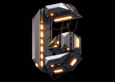 Fütürist ışık yazı tipi. 3d oluşturma