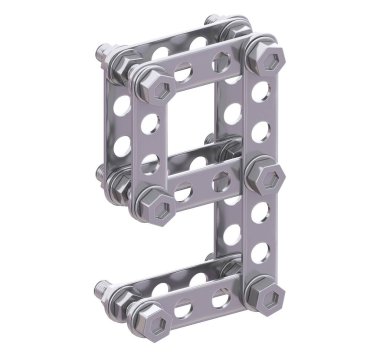 Metalik yapıcı yazı tipi. 3d oluşturma