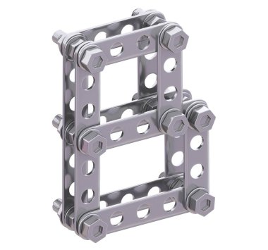 Metalik yapıcı yazı tipi. 3d oluşturma