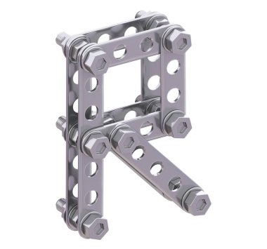 Metalik yapıcı yazı tipi. 3d oluşturma