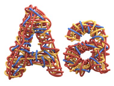 Kablolar çok renkli yazı tipi