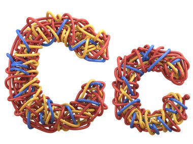 Kablolar çok renkli yazı tipi