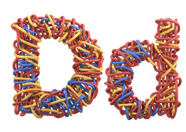 Kablolar çok renkli yazı tipi