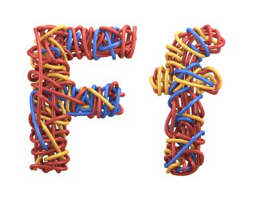 Kablolar çok renkli yazı tipi
