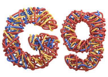 Kablolar çok renkli yazı tipi