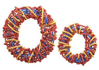 Kablolar çok renkli yazı tipi