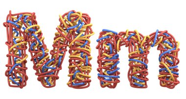 Kablolar çok renkli yazı tipi