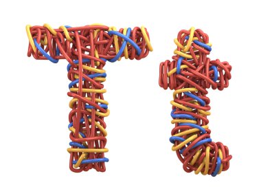 Kablolar çok renkli yazı tipi