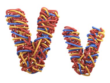 Kablolar çok renkli yazı tipi