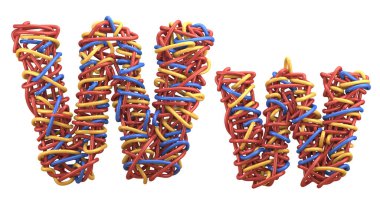 Kablolar çok renkli yazı tipi