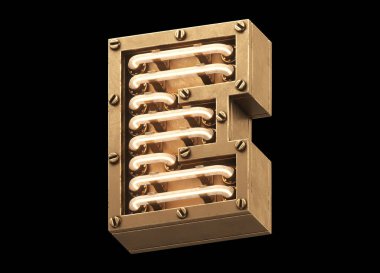 Steampunk hafif yazı tipi. 3d oluşturma.