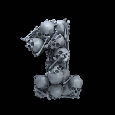 Kafatası ve kemik yazı tipi.