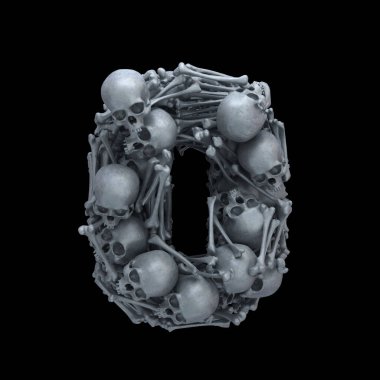 Kafatası ve kemik yazı tipi.