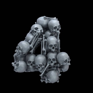 Kafatası ve kemik yazı tipi.