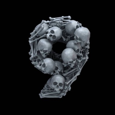 Kafatası ve kemik yazı tipi.